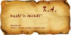 Kaján Anikó névjegykártya