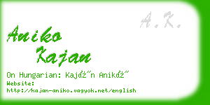 aniko kajan business card